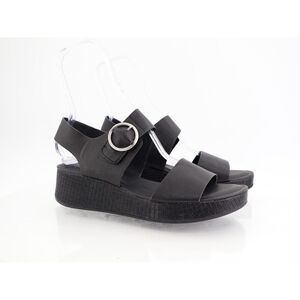 Eurosoft Sofft Finnly Wedge Sandal Black Vegan Platform Size 11 Adjustable Comfy